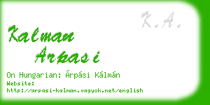 kalman arpasi business card